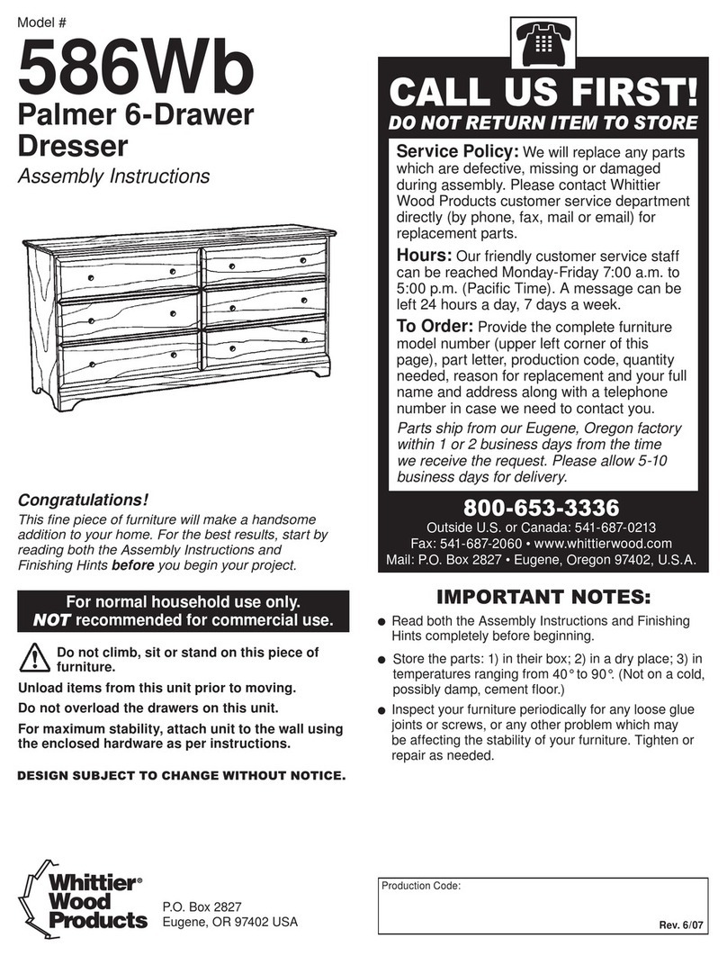 Whittier Wood Products Palmer 586Wb Assembly instructions