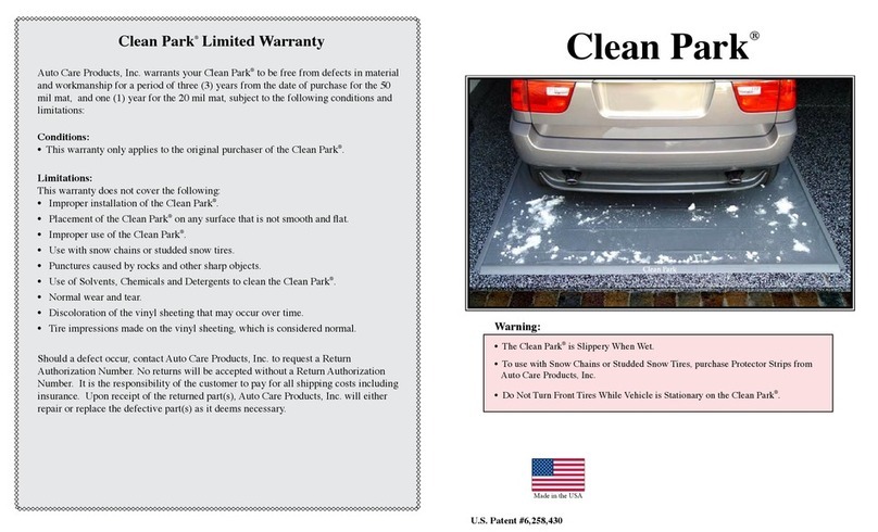 Auto Care Products Clean Park manual