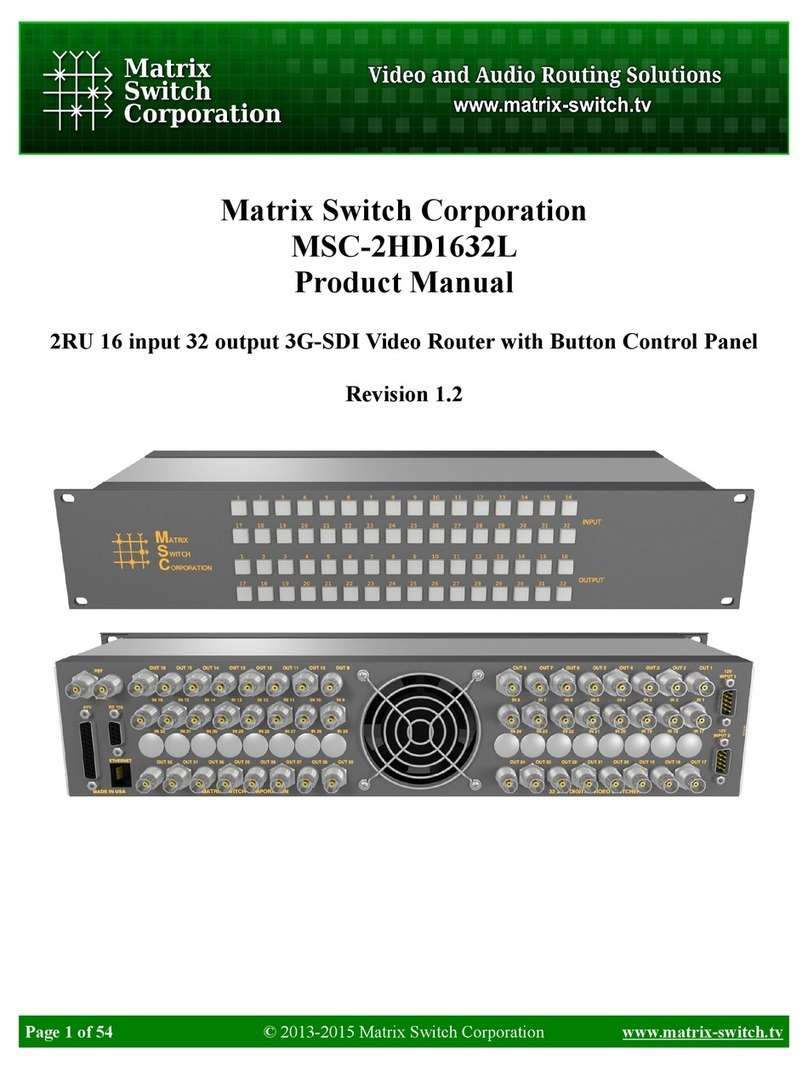 Matrix Switch Corporation MSC-2HD1632L product manual Matrix Switch Corporation MSC-2HD1632L product manual