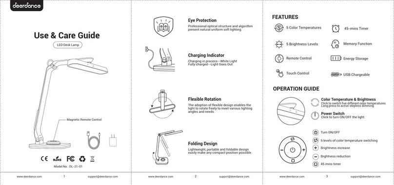 deerdance DL-21-01 Use & care guide