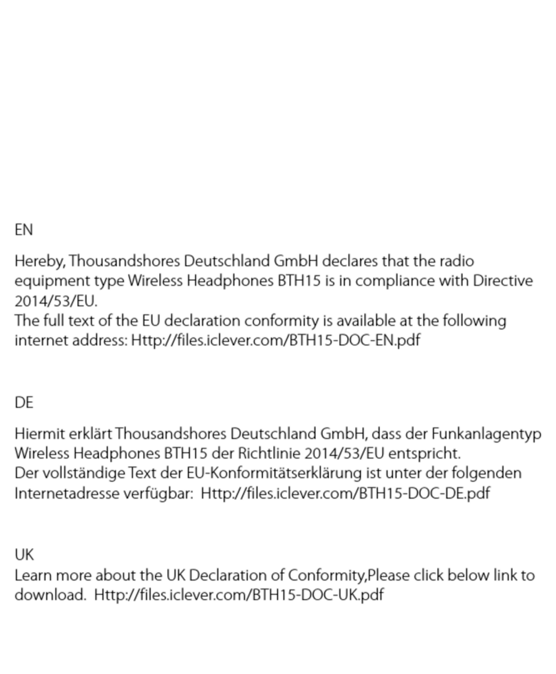 iClever BTH15 user manual