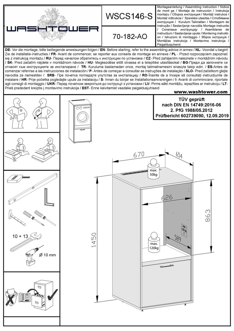 WASHTOWER WSCS146-S Assembling Instruction WASHTOWER WSCS146-S Assembling Instruction