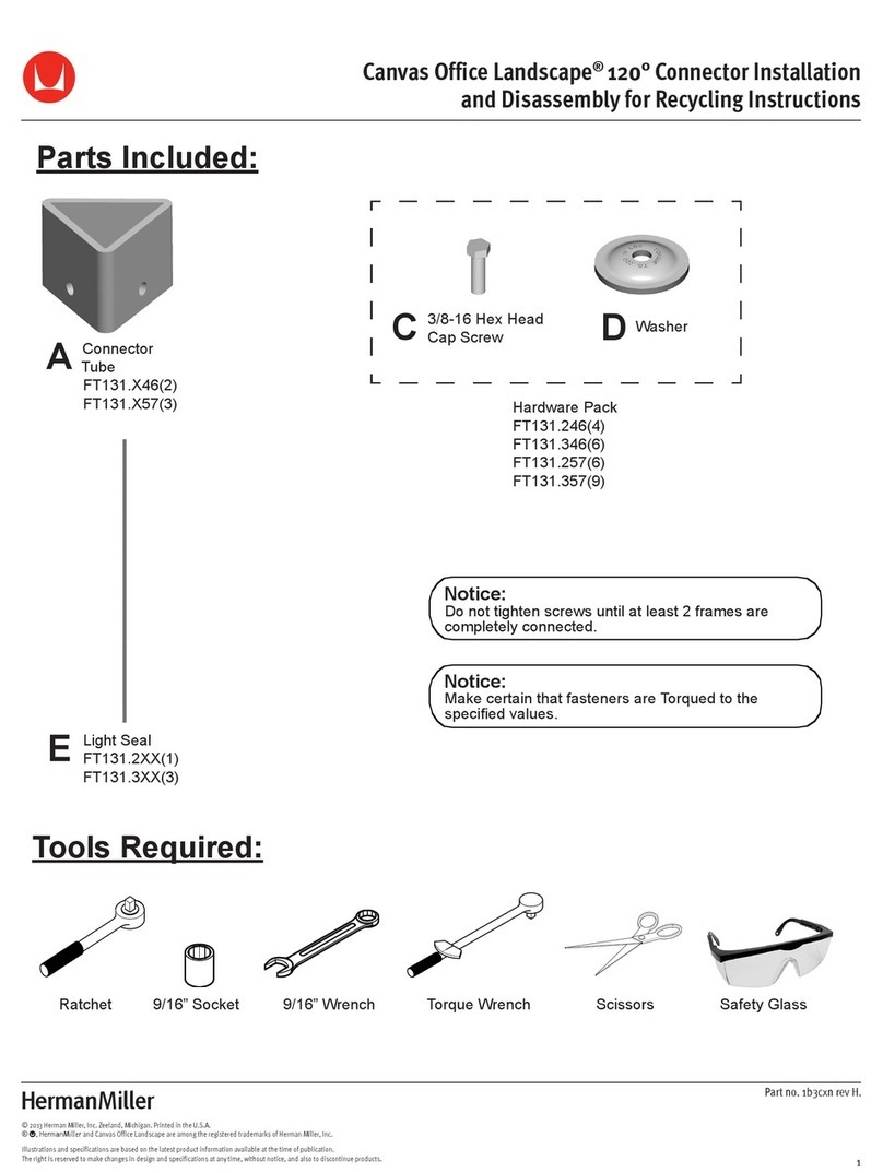 Herman Miller Canvas Office Landscape Installation and Disassembly for Recycling Instructions