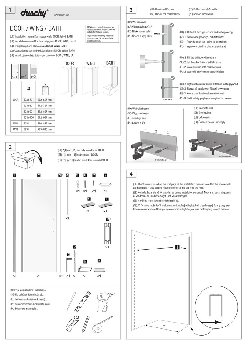 DUSCHY 523n-70 installation manual