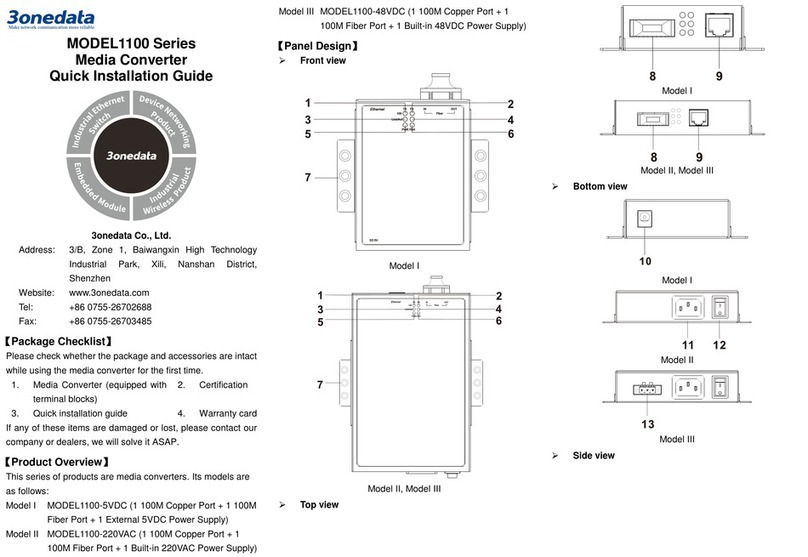 3One data 1100 Series Quick installation guide