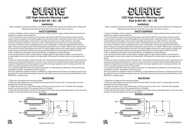 Durite 0-441-30 quick start guide