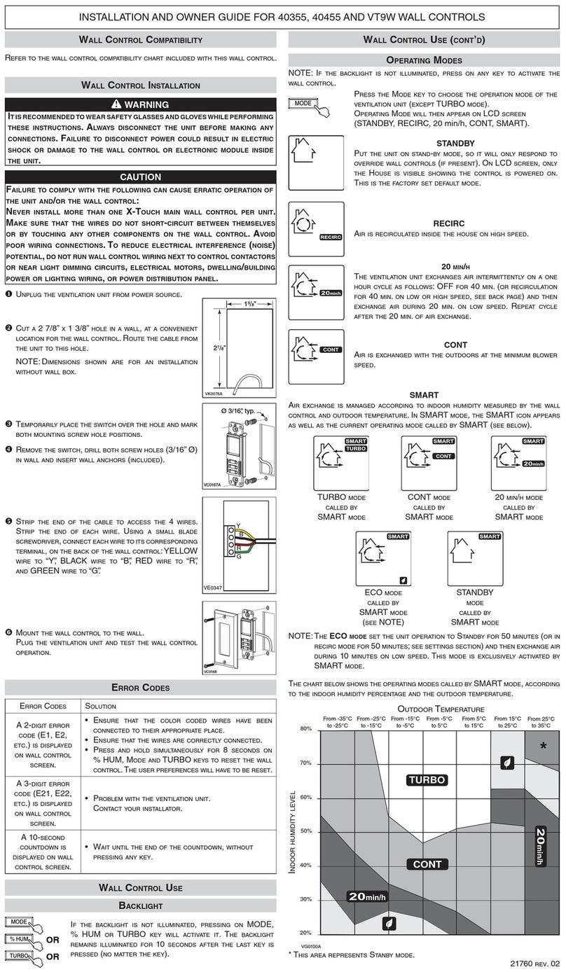 NuTone HE Series Installation and owner's guide