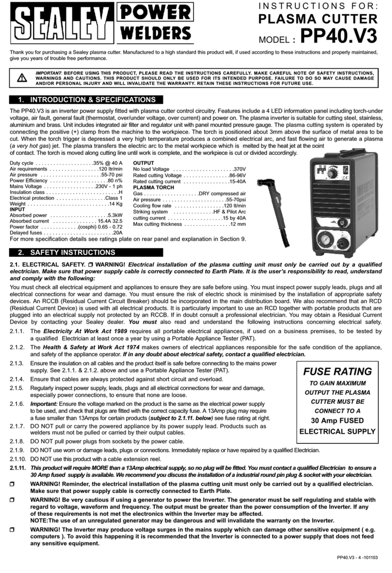 Sealey POWER WELDERS PP40.V3 instructions Sealey POWER WELDERS PP40.V3 instructions