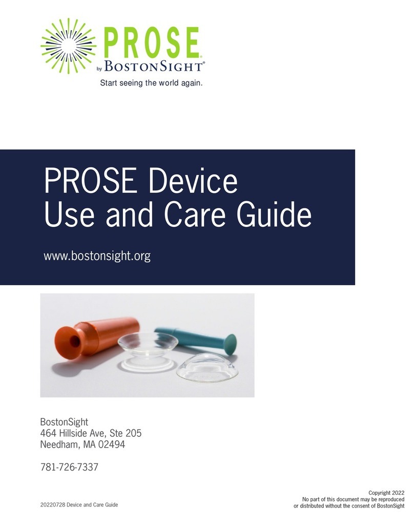 BostonSight PROSE Use and care guide BostonSight PROSE Use and care guide