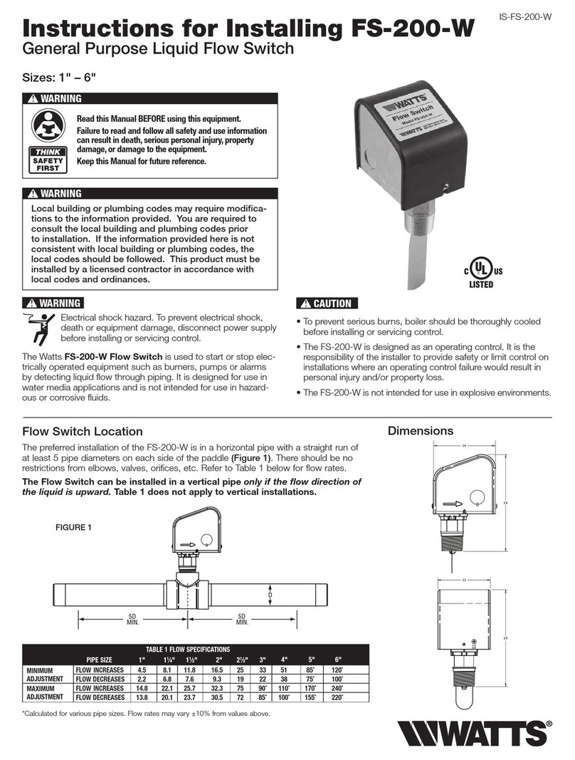 Watts FS-200-W Instruction Manual