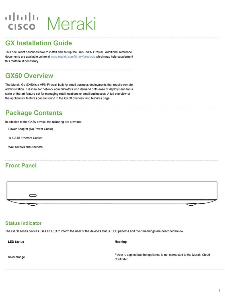 Cisco MERAKI Go GX50 installation guide Cisco MERAKI Go GX50 installation guide