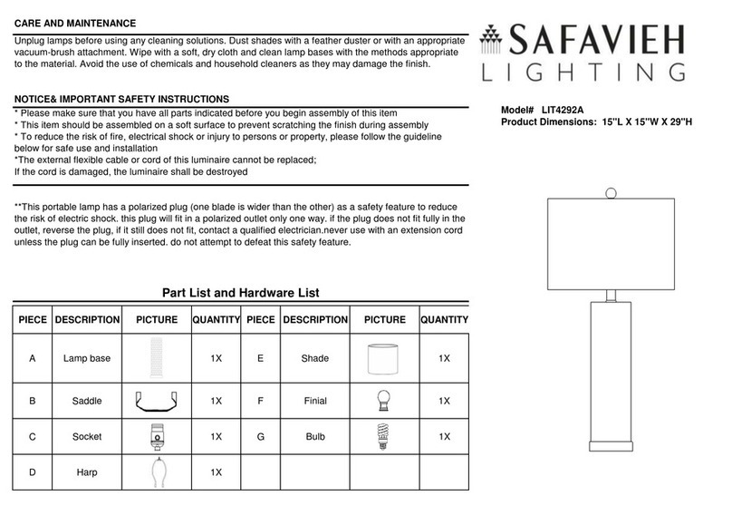 Safavieh Lighting LIT4292A quick guide
