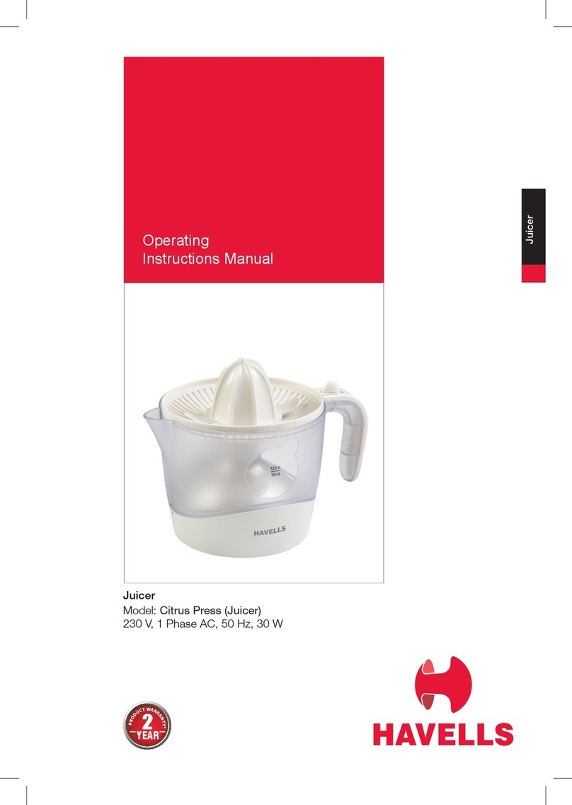 Havells Citrus Press operating instructions