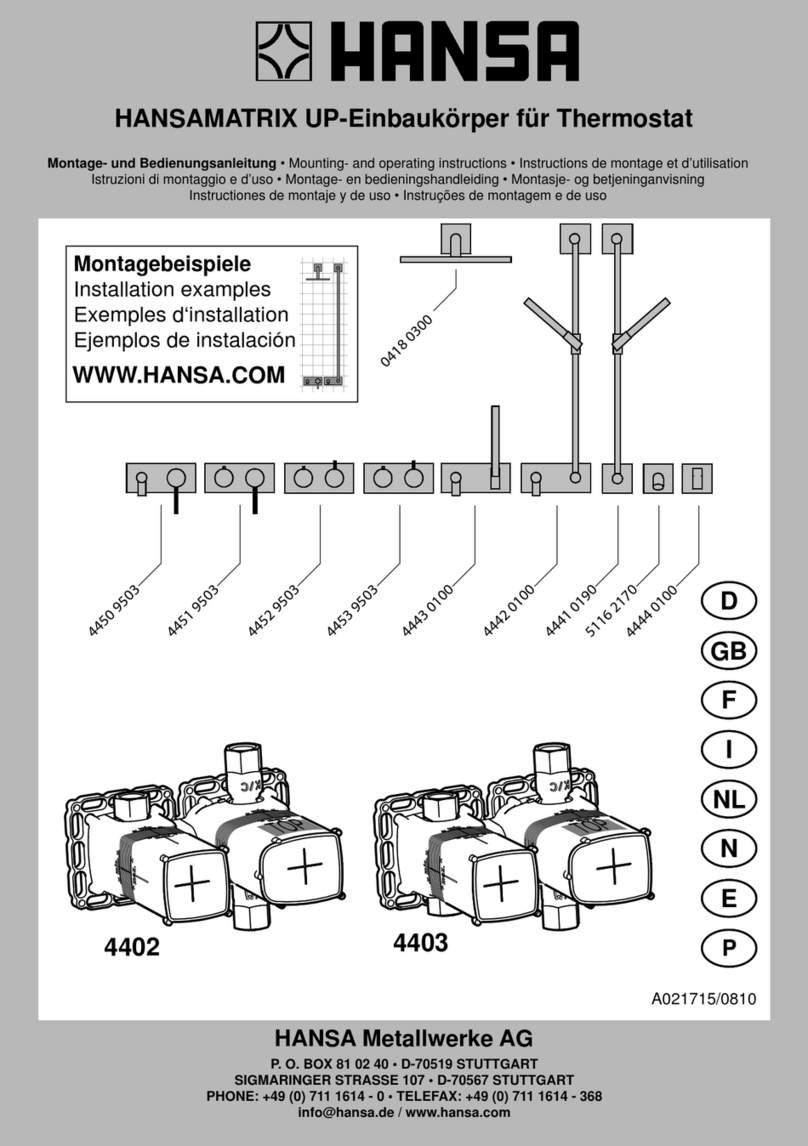 Hansa 4402 Mounting and operating instructions
