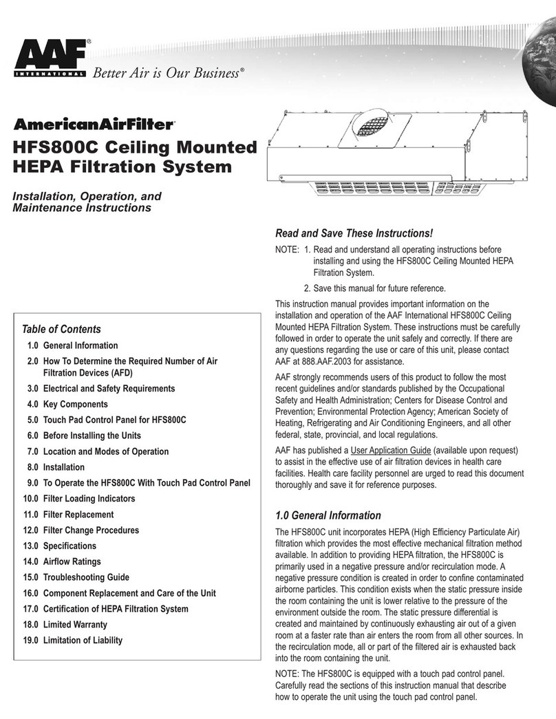 AAF HFS800C Manual