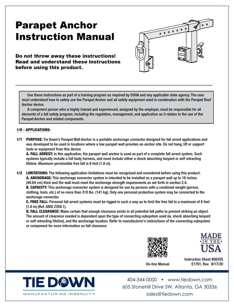 TIE DOWN Parapet Anchor instruction manual