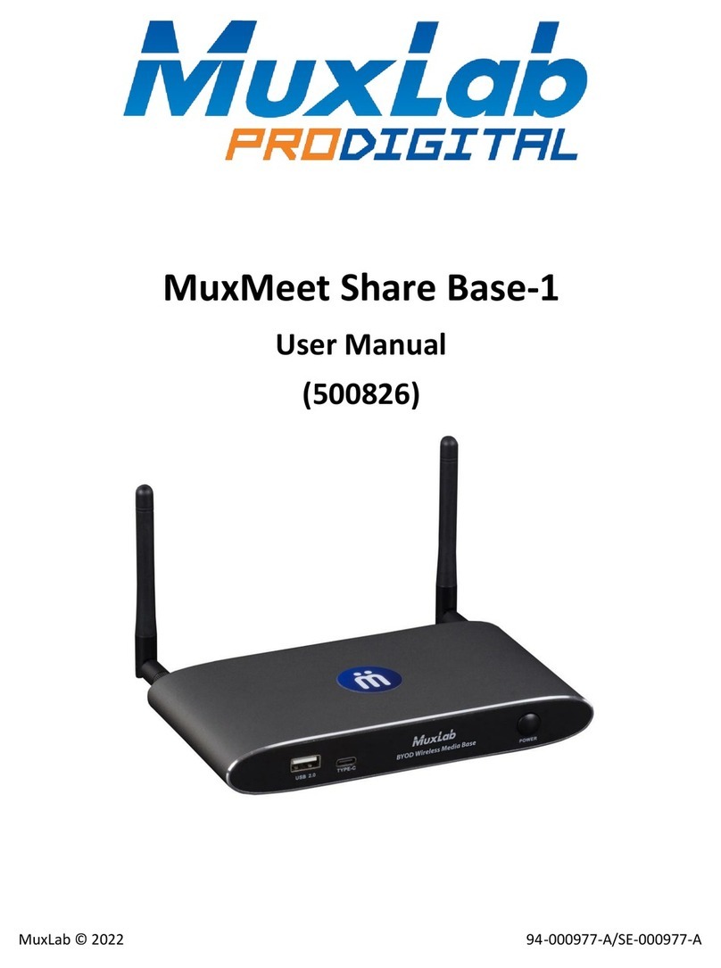 MuxLab MuxMeet Share Base-1 user manual MuxLab MuxMeet Share Base-1 user manual