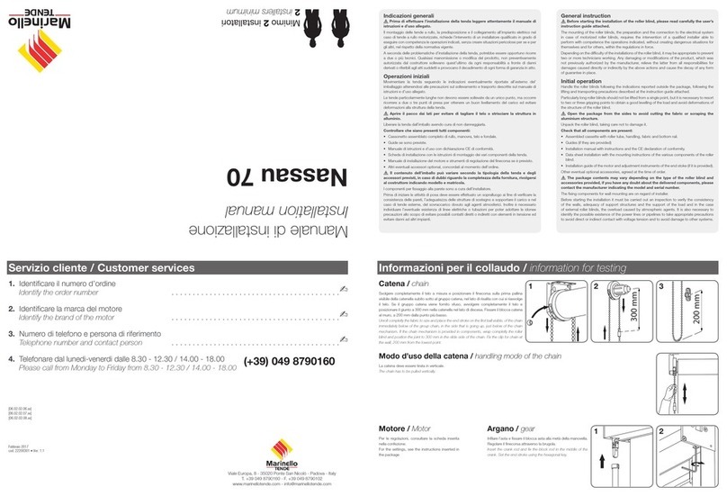 Marinello TENDE Nassau 70 installation manual