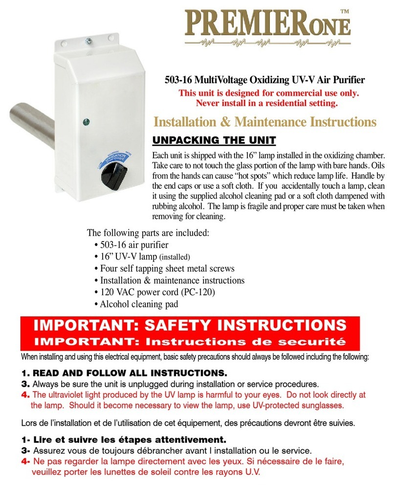 PremierOne 503-16 Installation and operating instructions