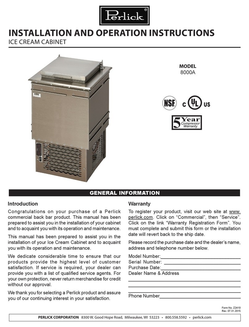 Perlick 8000A Owner's manual