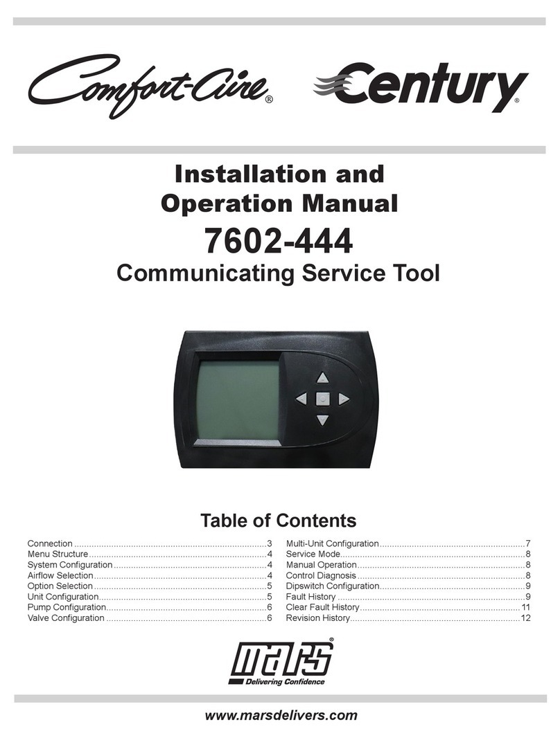 Mars Comfort-Aire Century 7602-444 Installation and operation manual