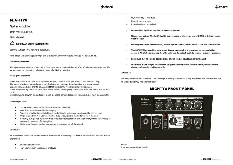 Avsl Chord MIGHTY8 User manual