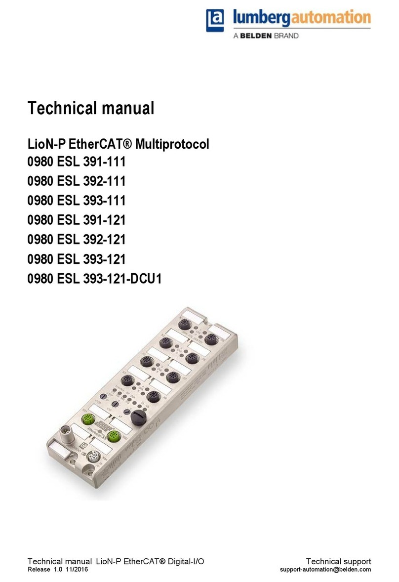Belden lumberg automation LioN-P 0980 ESL 391-111 User manual Belden lumberg automation LioN-P 0980 ESL 391-111 User manual