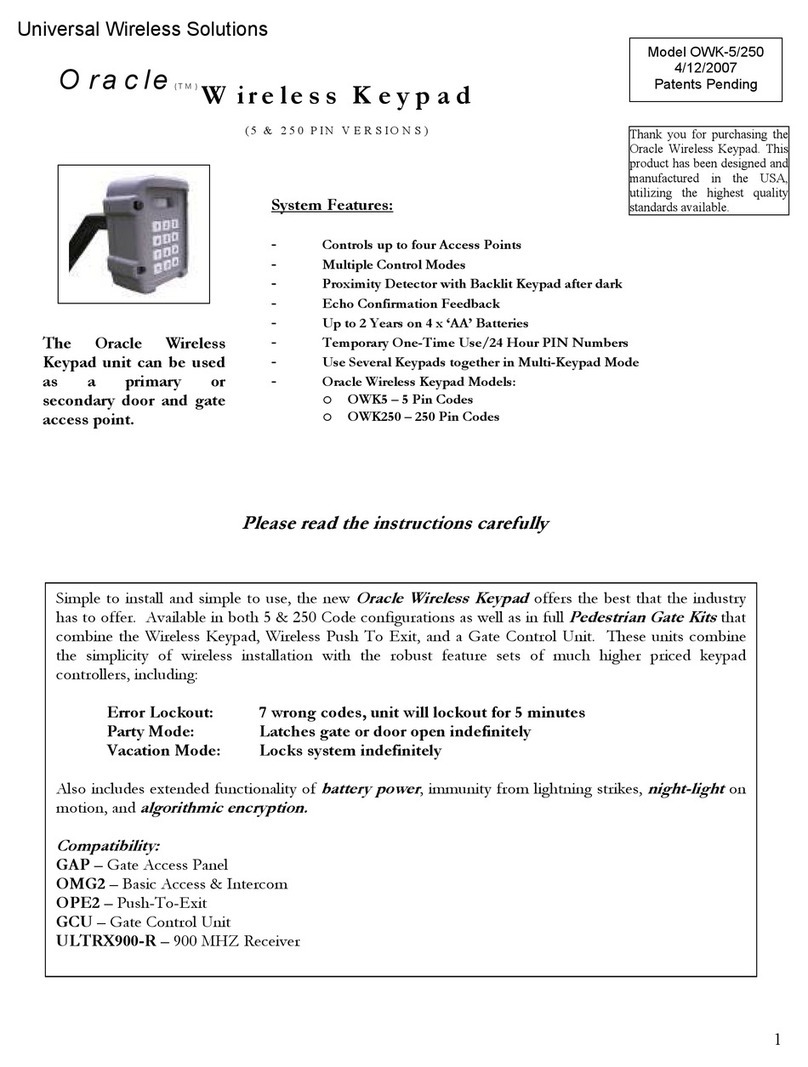 Universal Wireless Solutions ORACLE OWK-5/250 manual