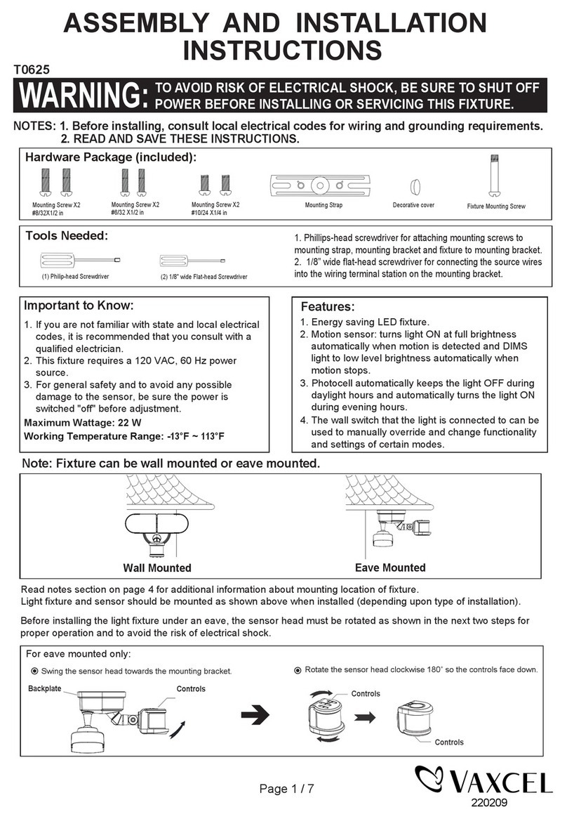 Vaxcel Lambda T0625 Assembly and installation instructions
