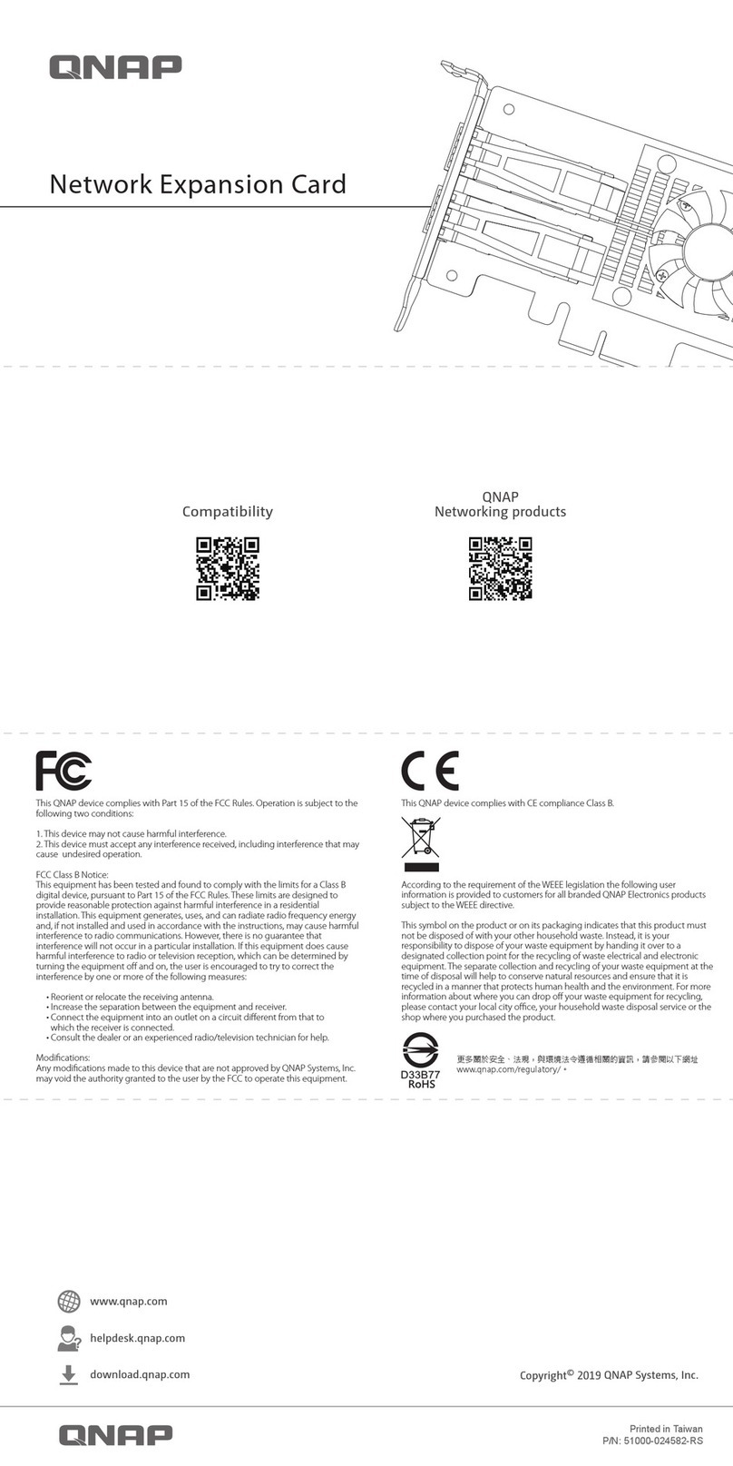 QNAP QXG-5G4T-111C User manual