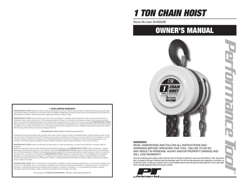 Performance Tool W4005DB owner's manual Performance Tool W4005DB owner's manual