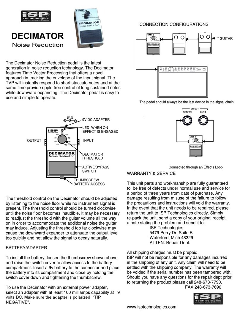 iSP Technologies DECIMATOR Noise Reduction User manual