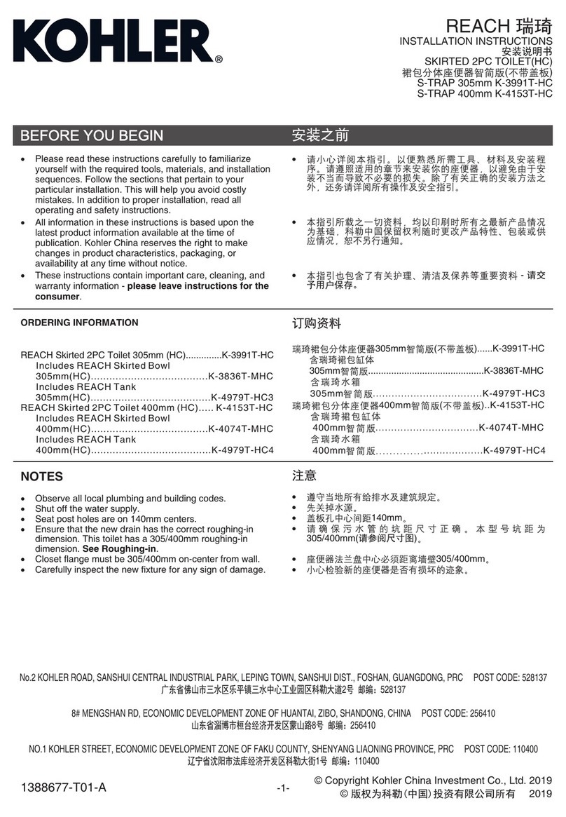 Kohler REACH K-3991T-HC User manual Kohler REACH K-3991T-HC User manual