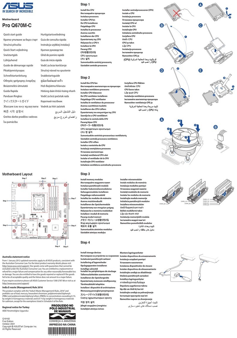 Asus Pro Q670M-C quick start guide