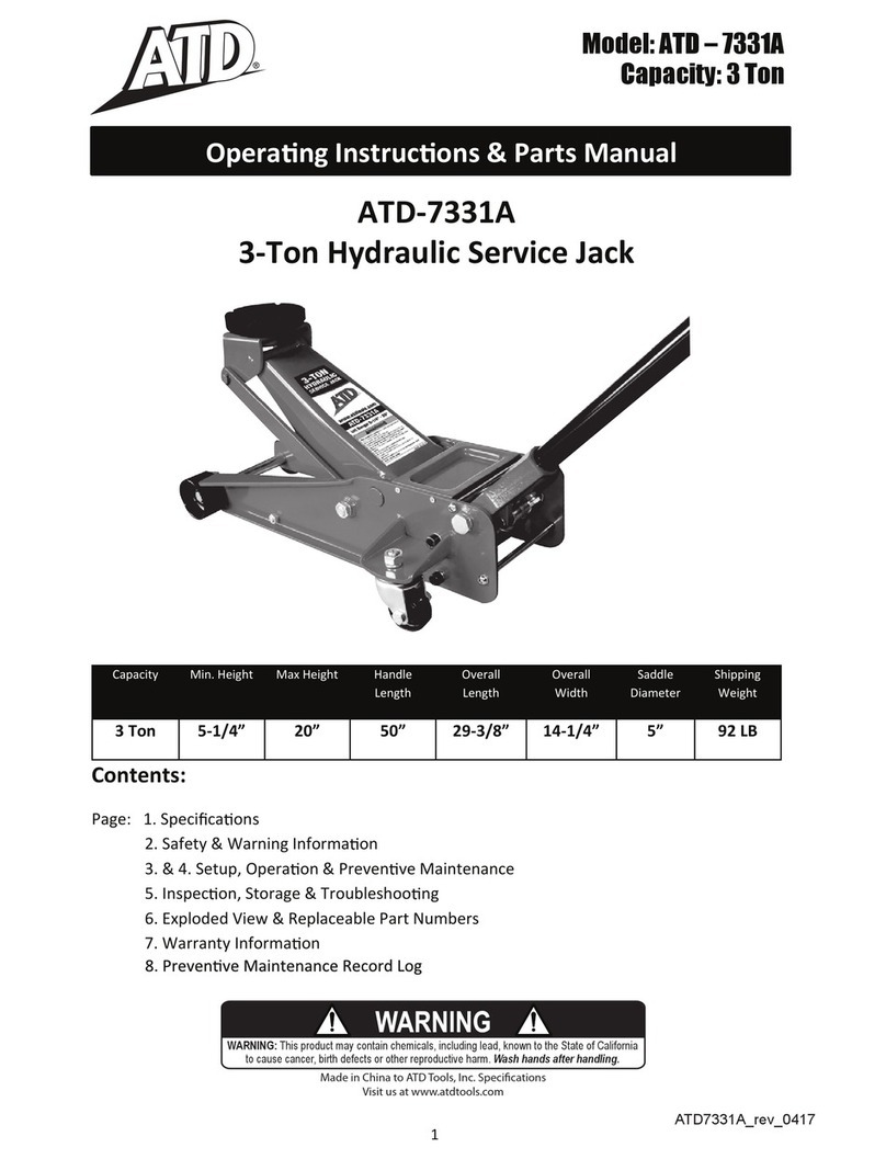 ATD Tools ATD-7331A Operating instructions & parts manual