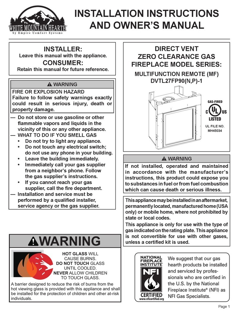 Empire Comfort Systems White Mountain Hearth DVTL27FP90N-1 Quick start guide