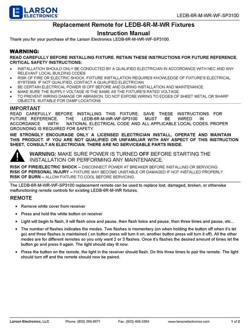 Larson Electronics LEDB-6R-M-WR-WF-SP3100 User manual