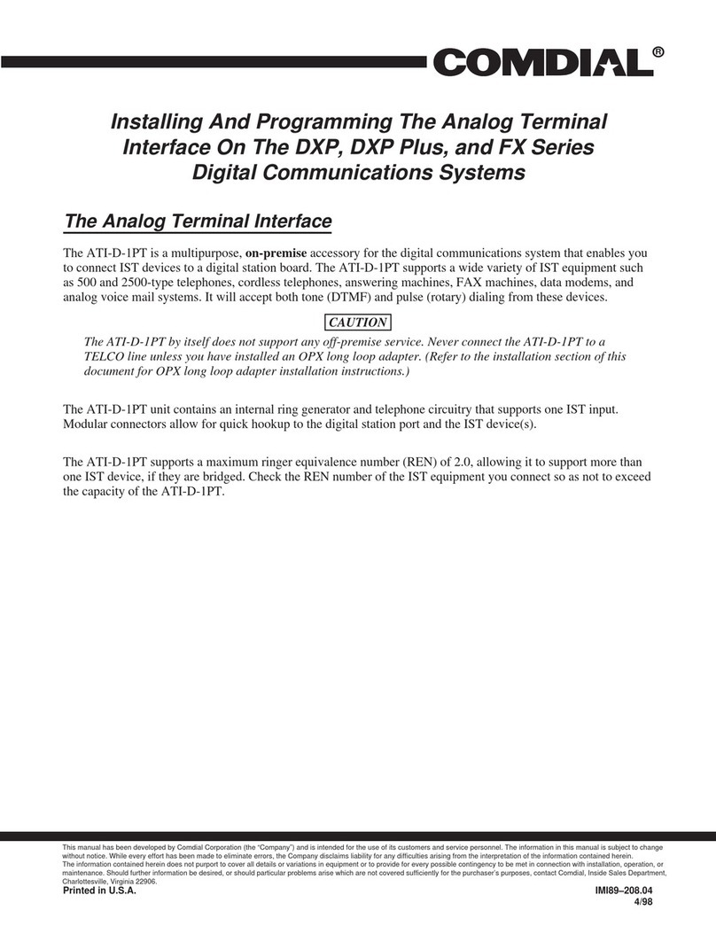 Comdial ATI-D-1PT User manual