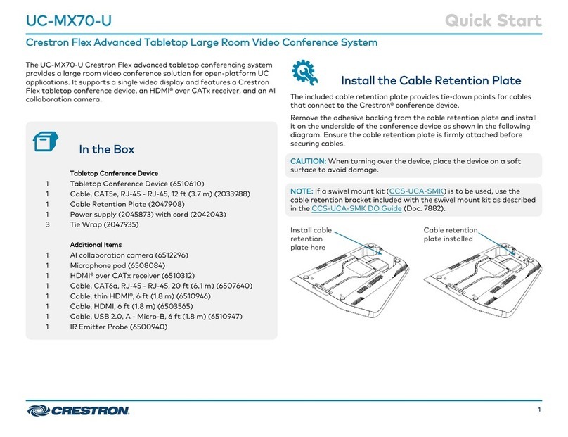 Crestron Flex UC-MX70-U User manual Crestron Flex UC-MX70-U User manual
