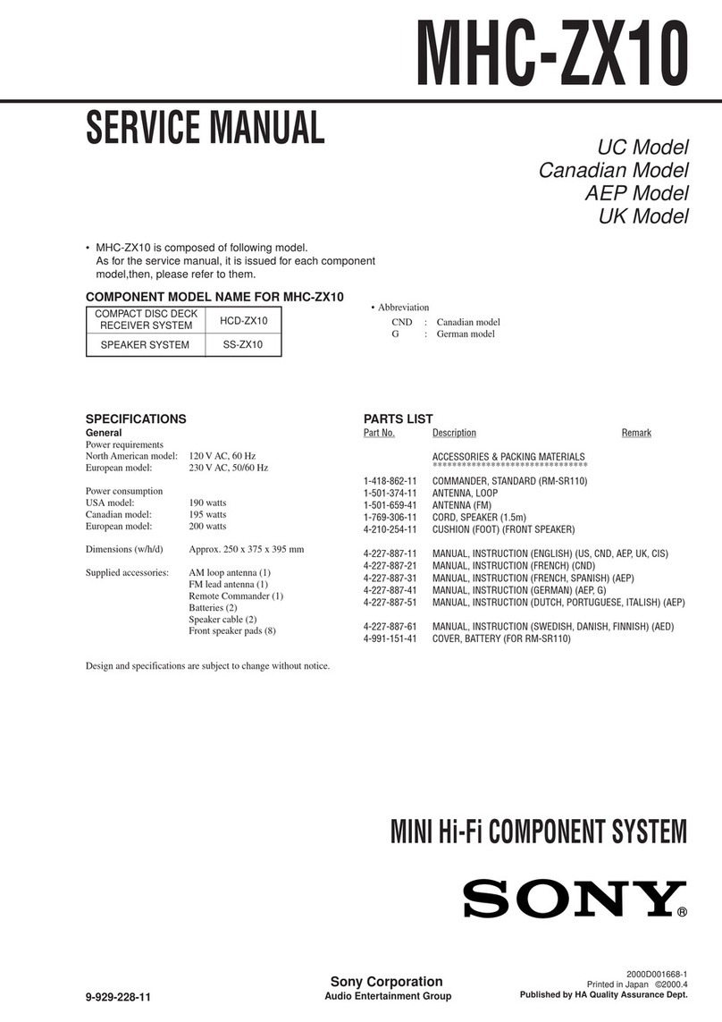 Sony MHC-ZX10 - Mini Hifi Component System Service manual
