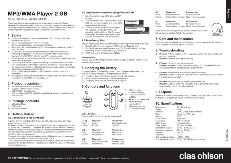 Clas Ohlson MH606 quick start guide