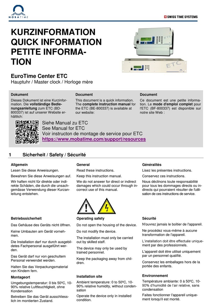 Mobatime EuroTime Center ETC Owner's manual
