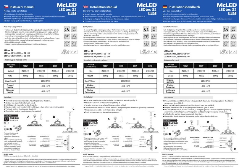 McLED LEDtec G2 100 installation manual
