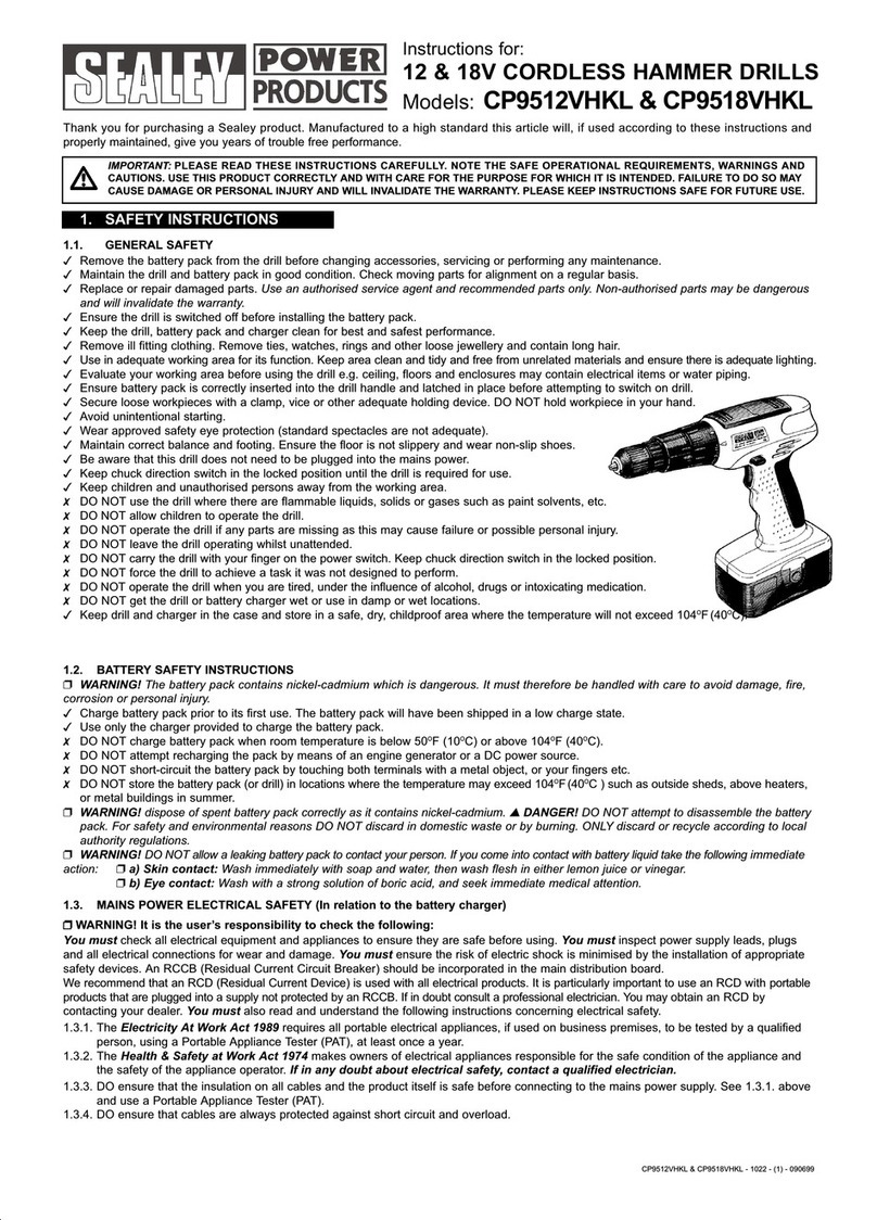 Sealey CP9512VHKL instructions