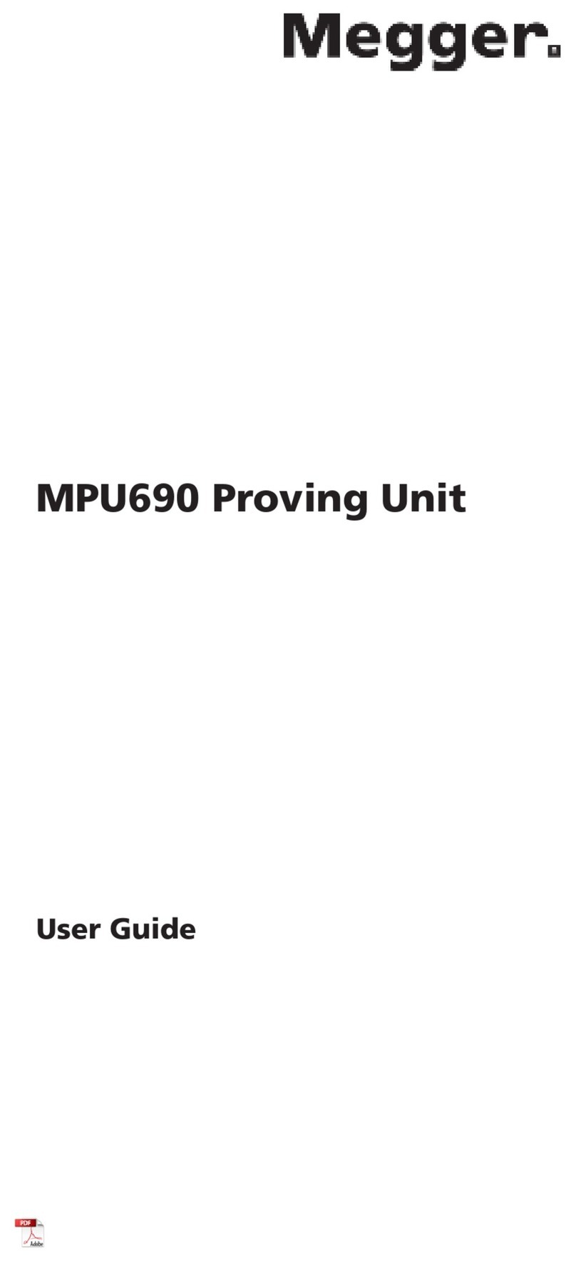 Megger MPU690 user guide