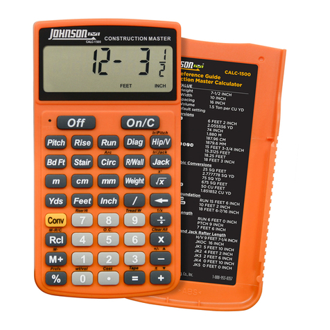 Johnson CALC-1500 Operator's manual