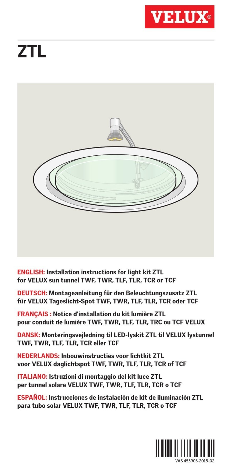 Velux ZTL installation instructions