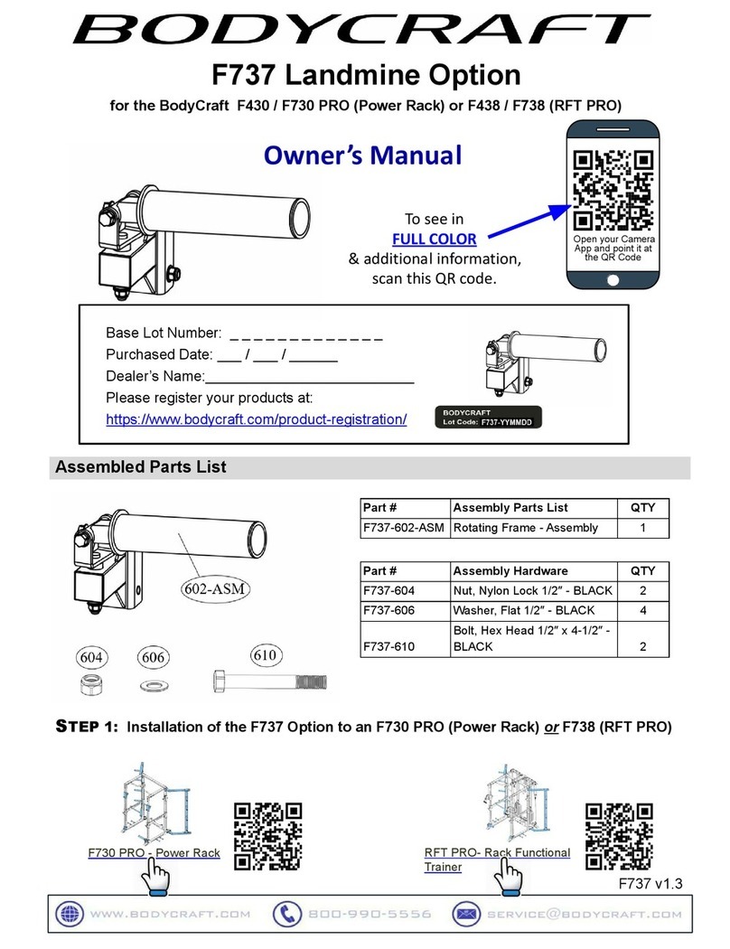 Body Craft F737 User manual