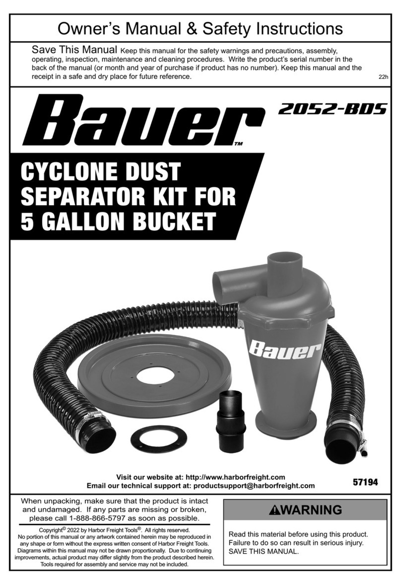 Harbor Freight Tools Bauer 2052-BDS Owner's manual & safety instructions