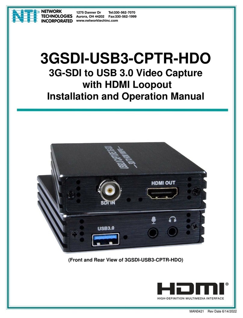 NTI 3GSDI-USB3-CPTR-HDO User manual